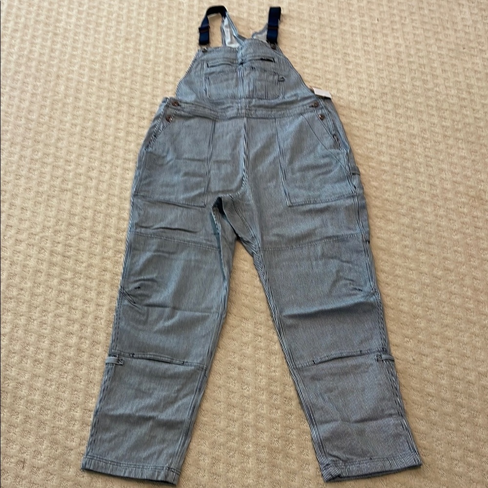 Duluth Trading Striped Gardening Overalls with Adjustable Straps